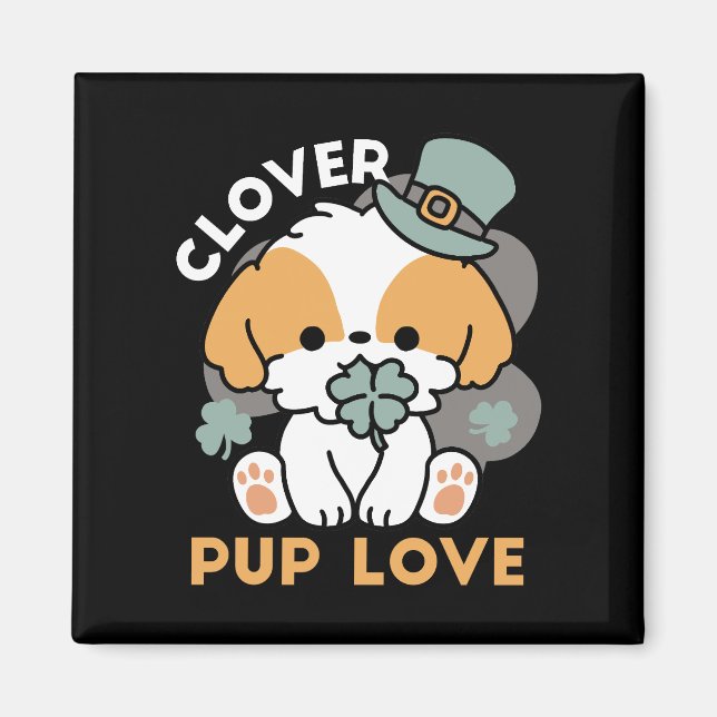 Imán Agarre afortunado con Clover - Regalo del Día de S (Frente)