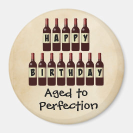 Imán Aged to Perfection Wine Lover Feliz cumpleaños