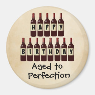 Imán Aged to Perfection Wine Lover Feliz cumpleaños