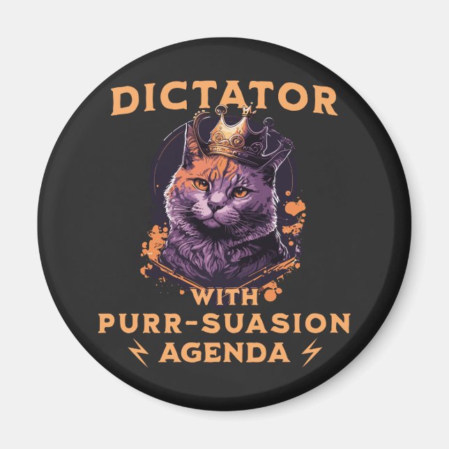 Imán Agenda de la persuasión Gracioso Rey Gato (Frente)