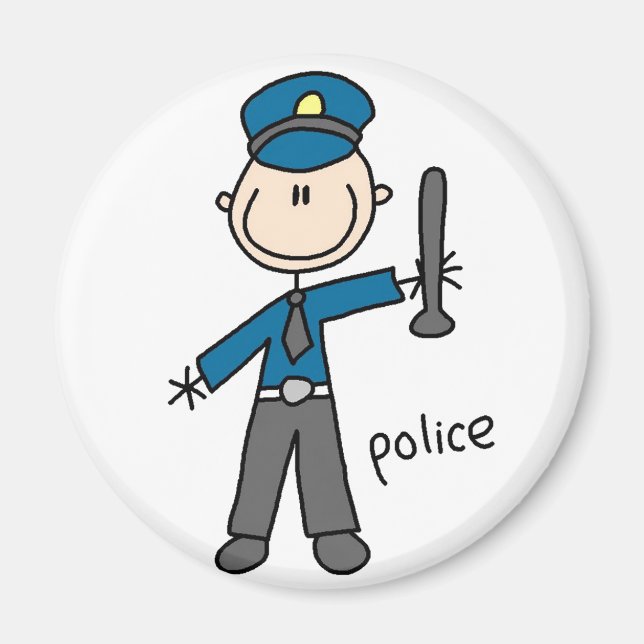 Imán Agente de policía Magnate de Figura de Palo (Frente)