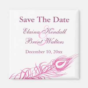 Imán Agitar tus plumas de cola Guardar la fecha (fucsia