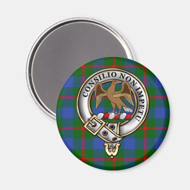 Imán Agnew Clan Badge & Tartan Magnets (Anverso/Reverso)