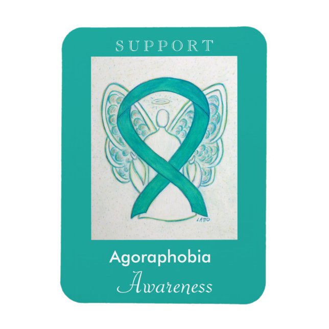 Imán Agorafobia Conciencia Cinta Angel Personalizado Ma (Vertical)