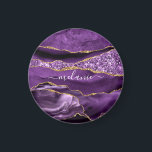 Imán Agple violeta púrpura Purpurina de oro Geode Nombr<br><div class="desc">Agate Violet Gold Purpurina Geode Nombre personalizado Sparkle Marble Personalizado Cumpleaños - Aniversario o Regalo Boda / Proveedor - Añadir tu nombre - Texto o Eliminar - Hacer tu regalo especial - Redimensionar y mover o eliminar y agregar texto / elementos con la herramienta de personalización. Diseño de MIGNED. Por...</div>