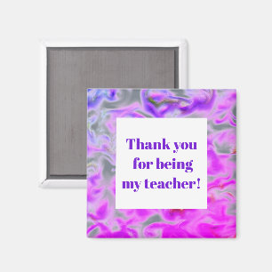 Imán Agradecimiento a maestros Rosa y Morado Tie-Dye Gr