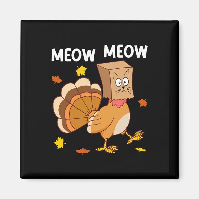 Imán Agradecimiento a un gato de Turquía Meow Funny Hom (Frente)