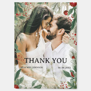 Imán Agradecimiento de Boda con Tema de Navidad o Invie
