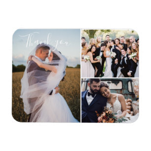 Imán Agradecimiento de foto del día de la boda moderno