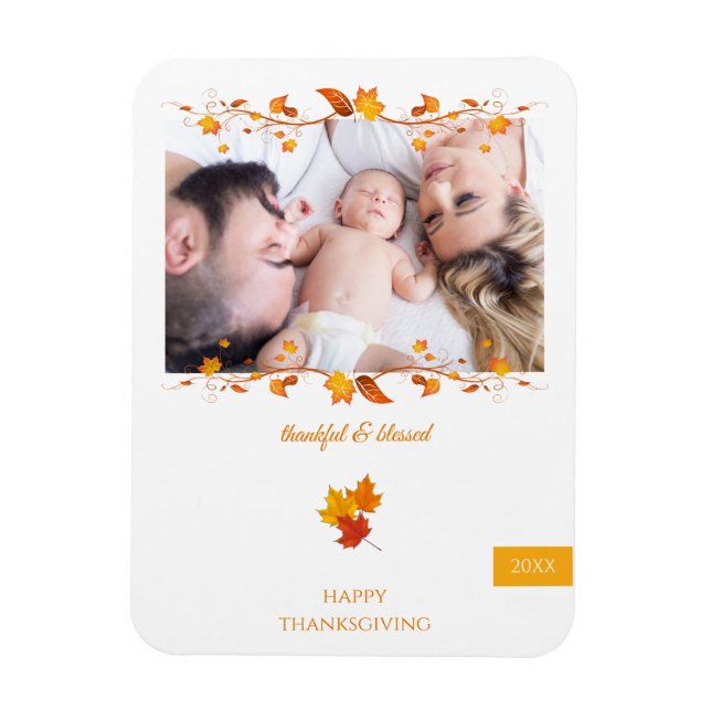 Imán Agradecimiento y bendición de la foto de la famili (Vertical)