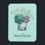 Imán Agrega tu nombre | Recogida de la felicidad de las<br><div class="desc">Disfruta de este lindo y creativo patrón suculento en un producto o pieza de arte para realzar y agregar al mundo que te rodea. Artista: Grace Popp</div>