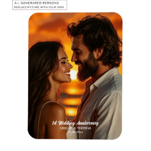 Imán Agrega tu propia foto de pareja Aniversario de bod