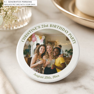 Imán Agrega tu propia foto Favor chic cumpleaños 21