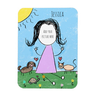 Imán Agrega tu propia imagen Figura de palitos linda