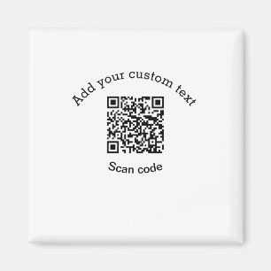Imán Agrega tu texto personalizado código QR de escaneo