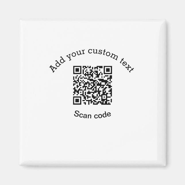 Imán Agrega tu texto personalizado código QR de escaneo (Frente)