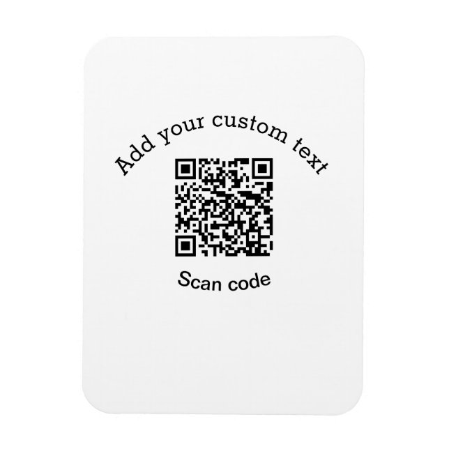 Imán Agrega tu texto personalizado código QR de negocio (Vertical)