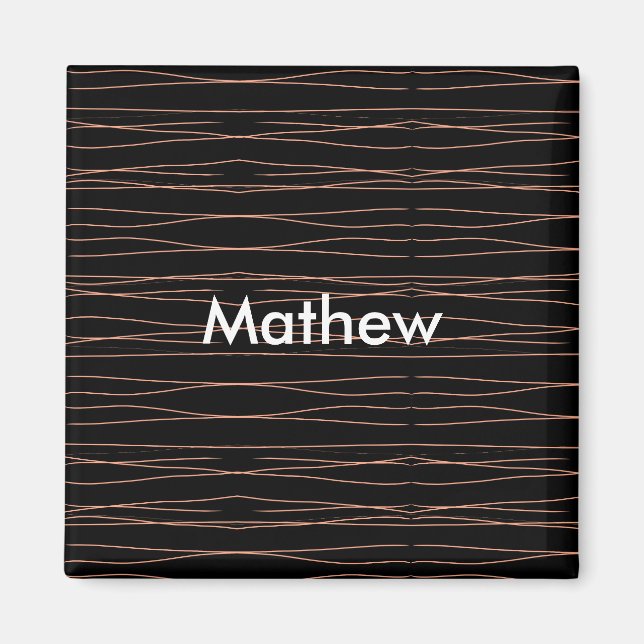 Imán Agregar monograma simple nombre letra hombre minim (Frente)