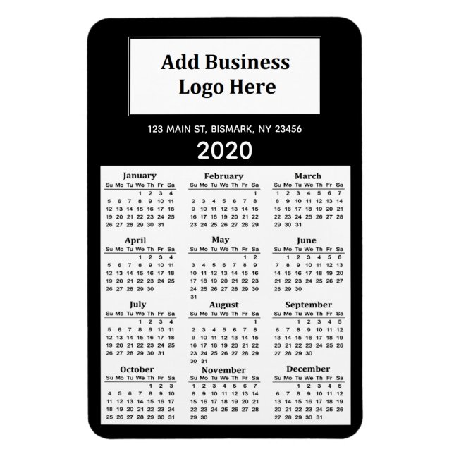 Imán Agregar su logotipo a este calendario Personalizad (Vertical)