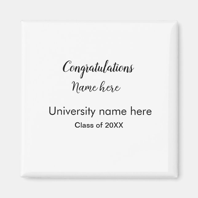 Imán agregar texto simple graduado agregar nombre escol (Frente)