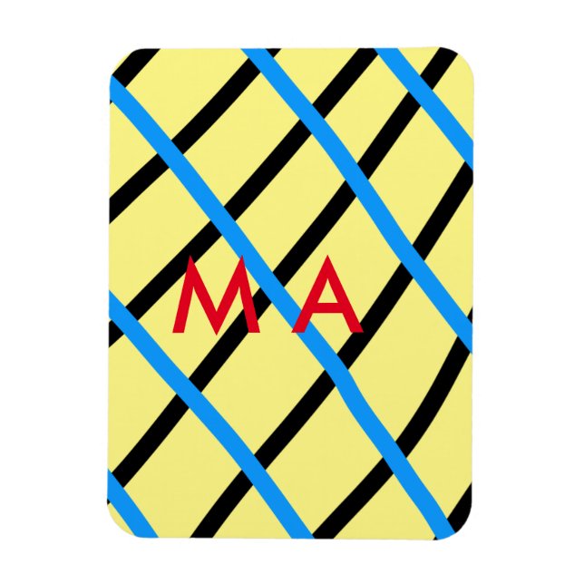 Imán Agregar tu nombre letra hombre monograma simple mi (Vertical)