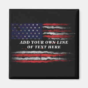 Imán Agregar tu propio texto a la bandera norteamerican