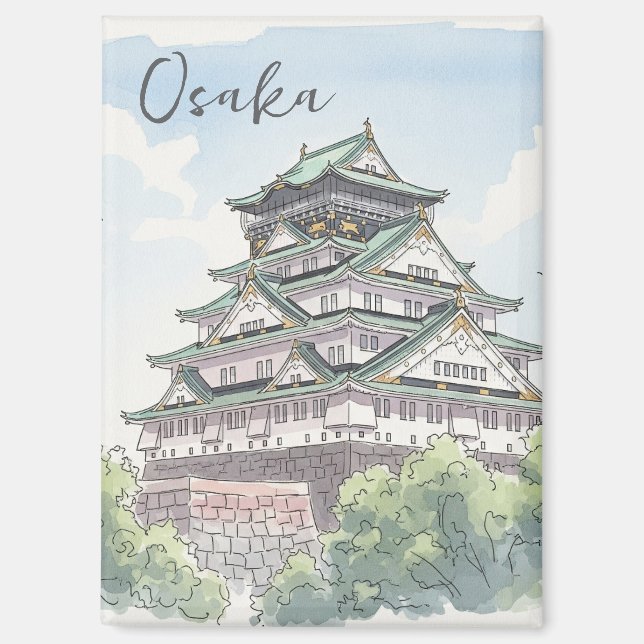 Imán Agua de Japón del Castillo de Osaka (Anverso)