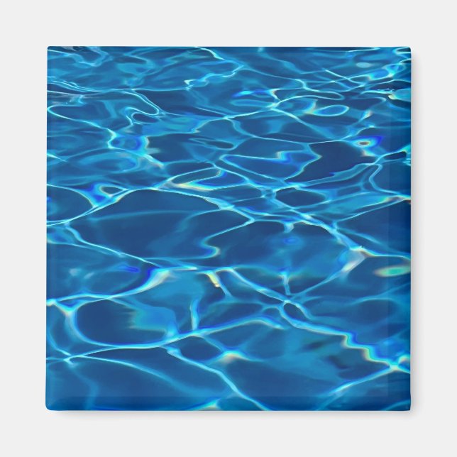 Imán Agua de la piscina azul oscura (Frente)