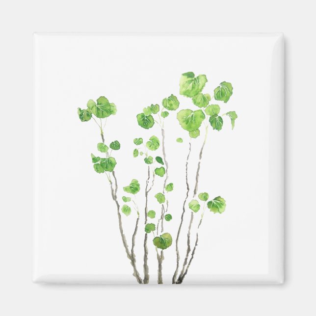 Imán Agua de planta cubierta verde (Frente)