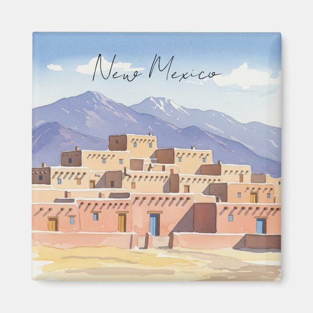 Imán Agua de Taos Pueblo Nuevo México (Frente)