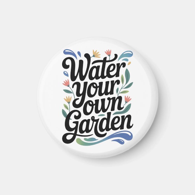 Imán Agua tu propio Jardín Cita Floral Inspiradora (Frente)