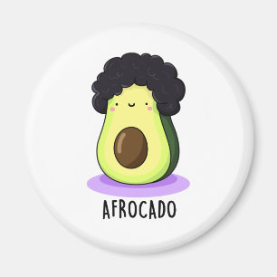 Imán Aguacate divertido de Afrocado con afro pun