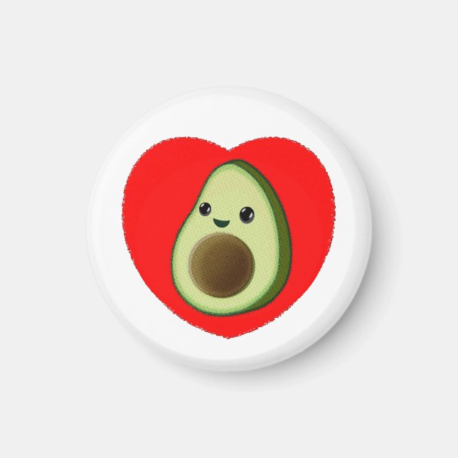 Imán Aguacate, Personalizado Bebé Cutáneo En El Corazón (Frente)