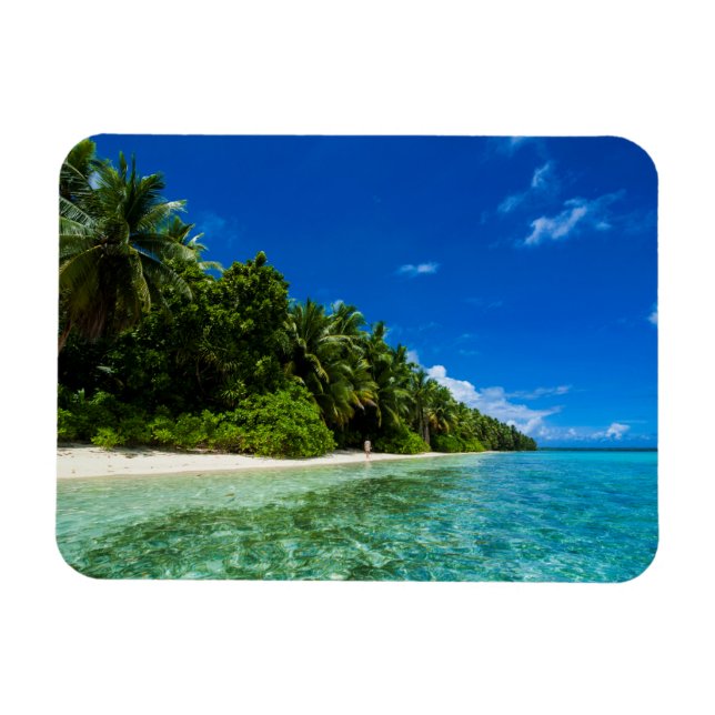 Imán Aguas Azules de una Playa Tropical (Horizontal)