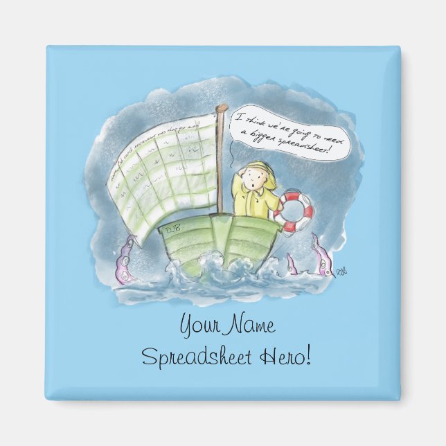 Imán Aguas tormentosas de Héroes de Hoja de Cálculo (Frente)