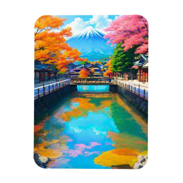 Imán Aguas tranquilas: Reflexión del monte Fuji (Vertical)