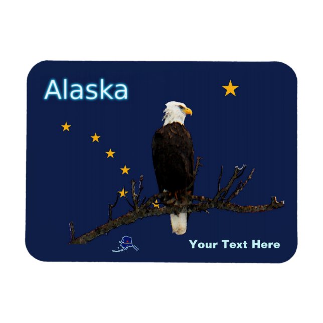 Imán Águila Alaska Y Bandera (Horizontal)