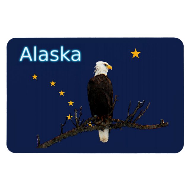 Imán Águila Alaska Y Bandera (Horizontal)