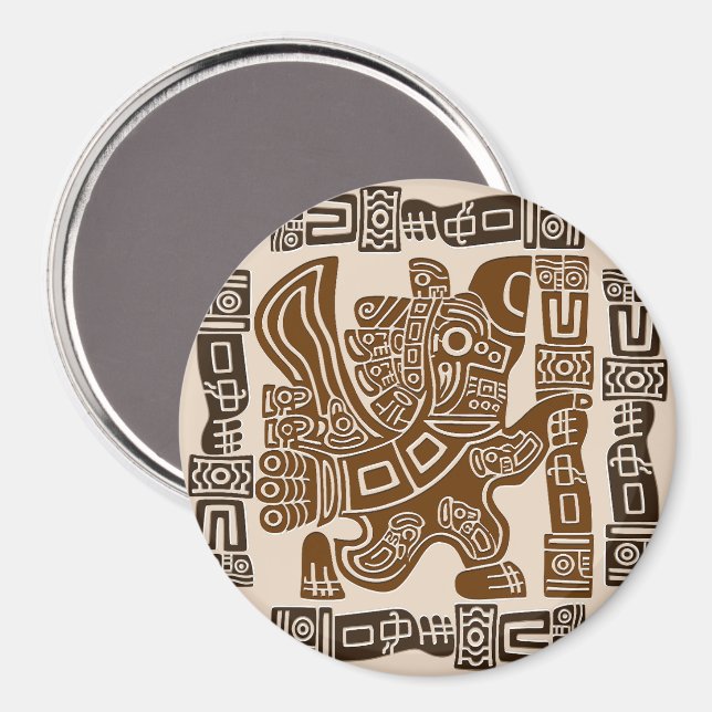 Imán Águila azteca guerrera arte tribal antiguo (Anverso/Reverso)