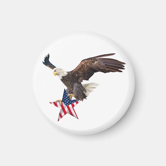 Imán Águila calva bandera de EE. UU. (Frente)