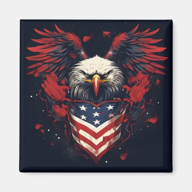 Imán Águila calva de la bandera de Estados Unidos (Frente)