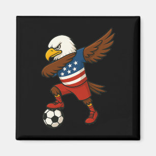 Imán Águila calva divertida haciendo dabbing fútbol Usa