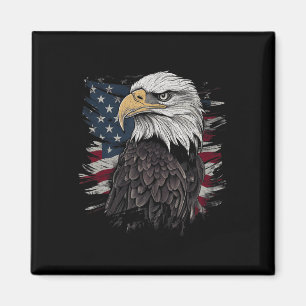 Imán Águila calva Estados Unidos Bandera Estadounidense