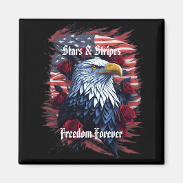 Imán Águila de la bandera americana libertad para siemp