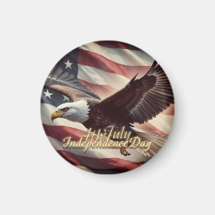 Imán Águila del 4 de julio con bandera americana