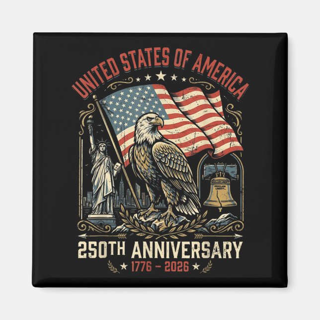 Imán Águila del cumpleaños número 250 de EE. UU. 1776 2 (Frente)