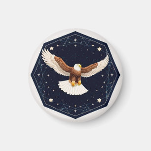 Imán Águila volando contra un fondo estrellado