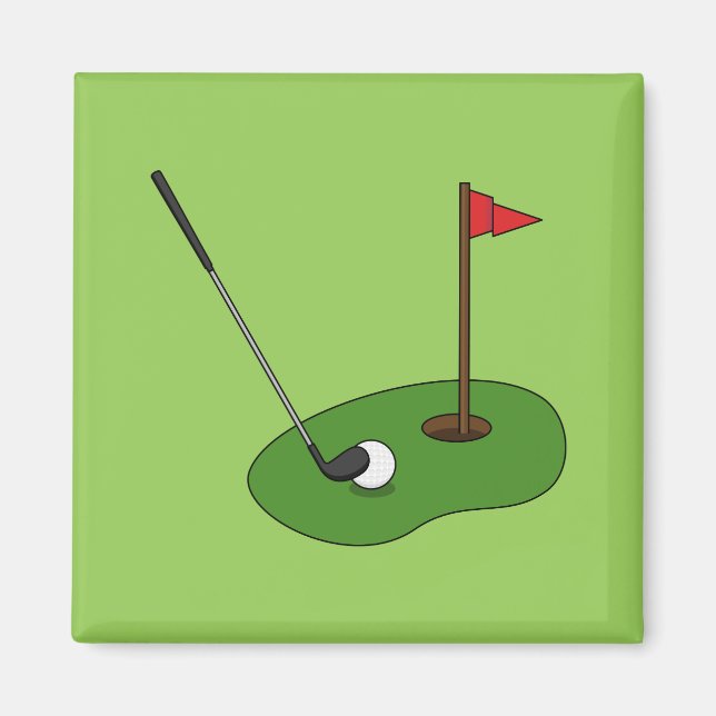 Imán Agujero del campo de golf con bandera (Frente)