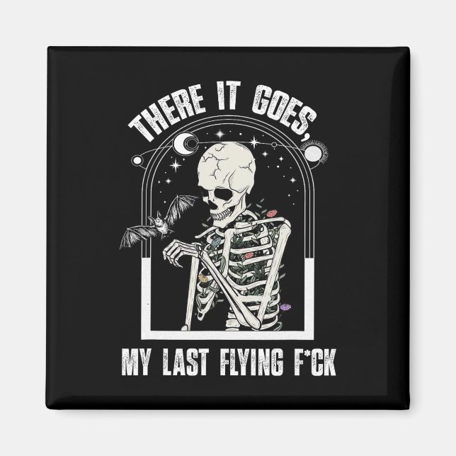 Imán Ahí va mi último vuelo gracioso de Halloween (Frente)