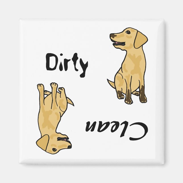 Imán AHL- Yellow Labrador Dirty Paws Magnet (Frente)